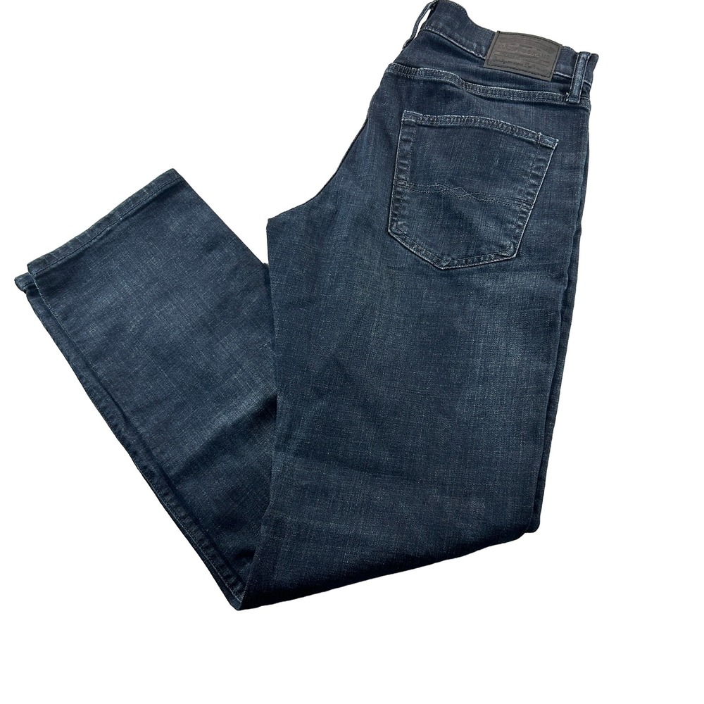 Lucky Brand 410 Athletic Straight Jeans Mens 32x34 Blue Dark Wash Stretch